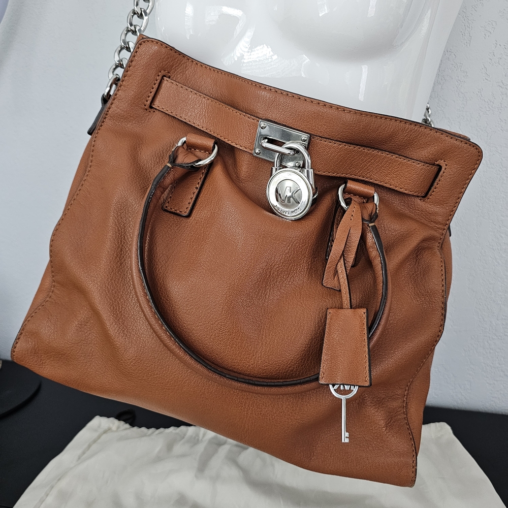 Michael Kors Tan Satchel with Silver Hardware - Picture 4 of 16